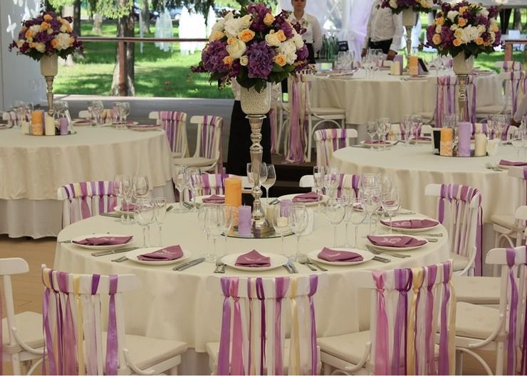 Wedding reception decor Purple American