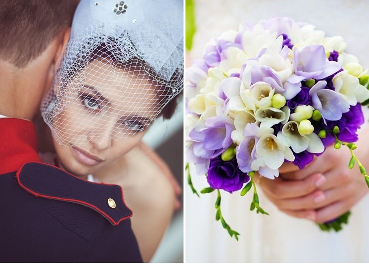 Vintage purple wedding accessories