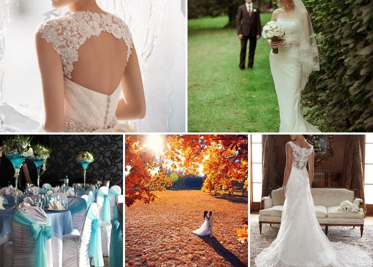 Wedding dresses Blue in Autumn American