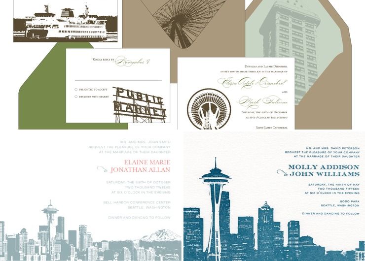 Seattle themed invitations