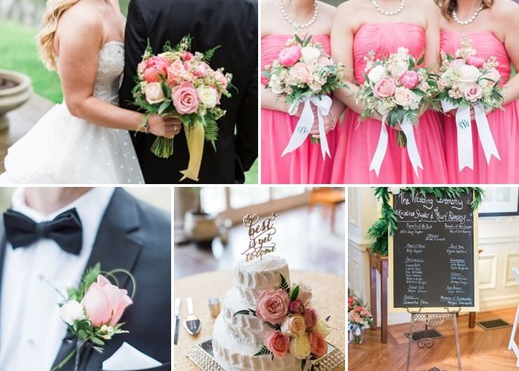 Kurt & Kristina's Wedding - coral/pink bouquets