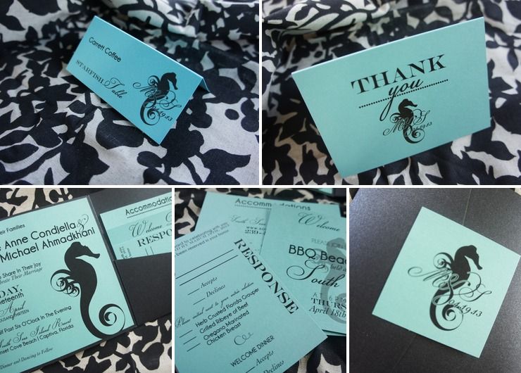 Seahorse Wedding Invitation & Stationery