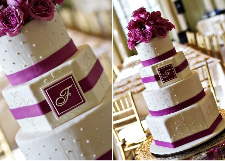 Hexagonal & Round Tiered Wedding Cake