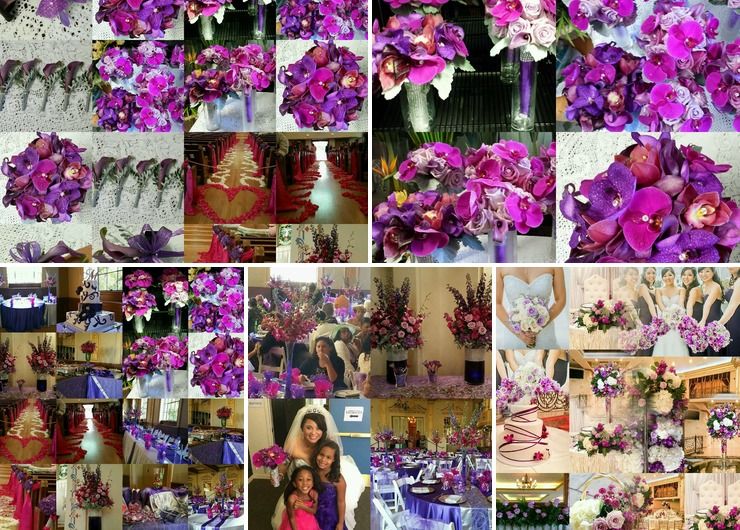 Purple and Fushisa wedding