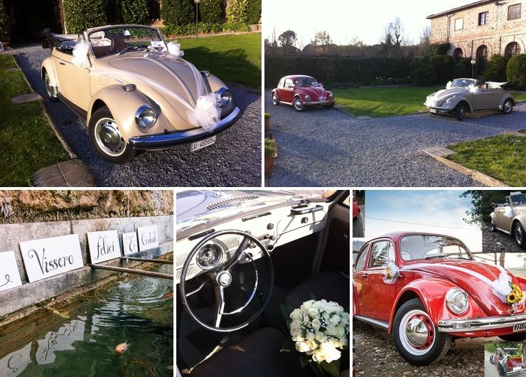beetle vw cabriolet car wedding in tuscany