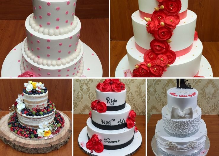 Whipped cream customised wedding cakes