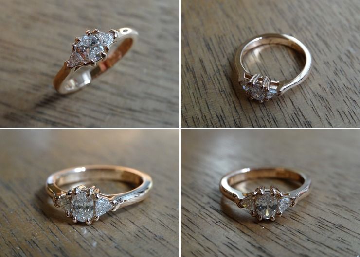 Recycled Diamond and Rose Gold Engagement Ring