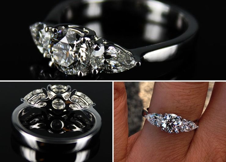 GIA certified Three Stone Diamond Engagement Ring