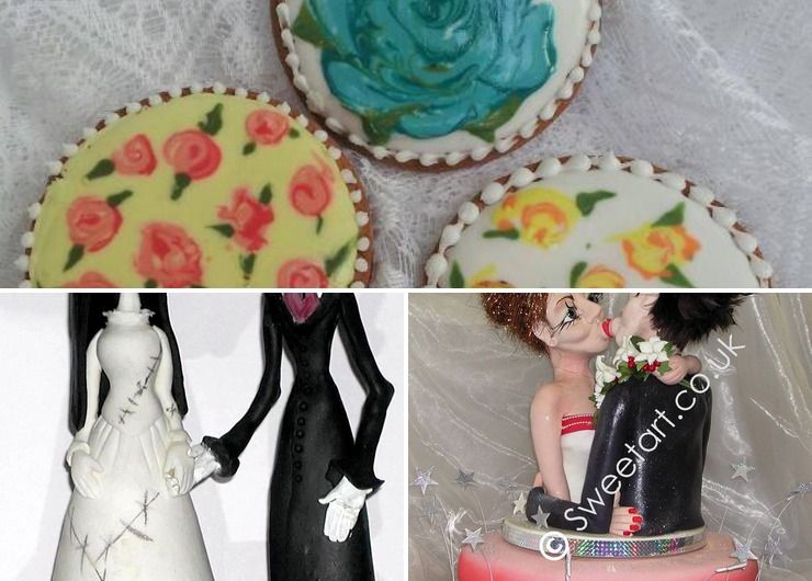 Wedding cake toppers and huge sugar sculptures