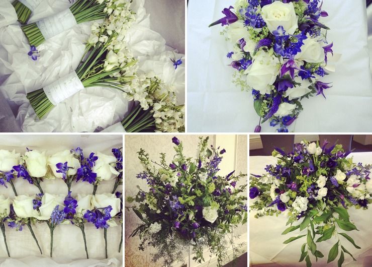 Blue and white spring wedding