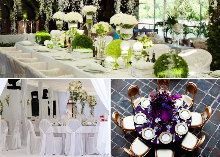 English purple wedding reception decor