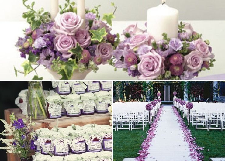French purple wedding ceremony decor