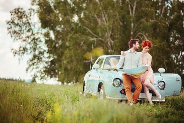 Vintage summer engagement