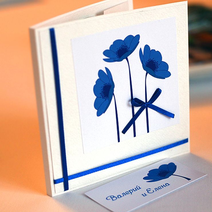 Blue wedding invitations