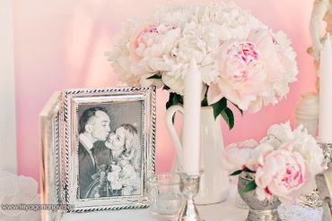 White wedding floral decor