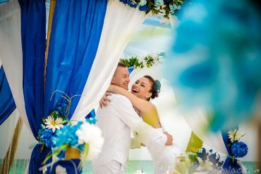 Overseas blue real weddings