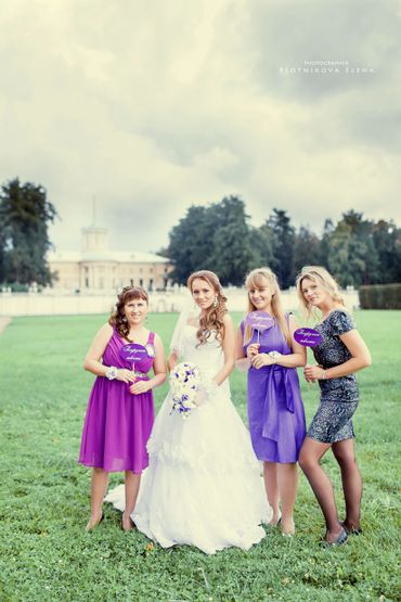 Purple bridesmaids Purple bridesmaids