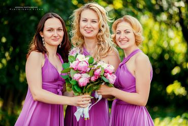 Purple bridesmaids Purple bridesmaids