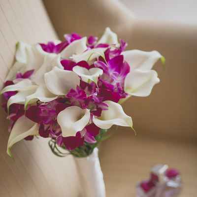 Pink calla wedding bouquet