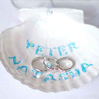 Marine blue wedding ring pillows