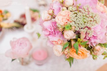 Pink wedding floral decor