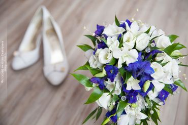Blue orchid wedding bouquet