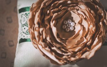 Brown wedding ring pillows