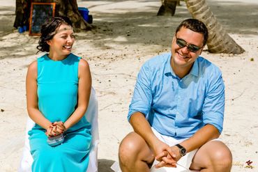 Blue wedding guests