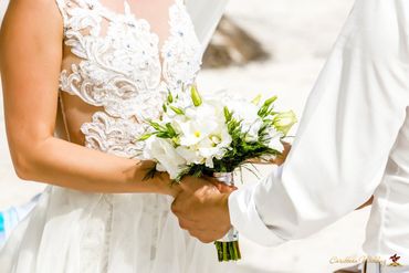 White eustoma wedding bouquet