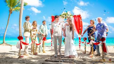 Beach red real weddings