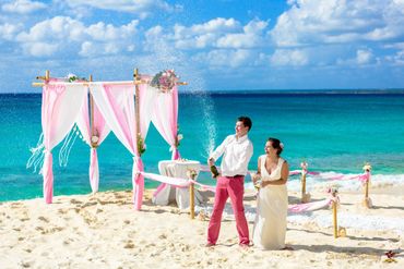 Beach pink real weddings