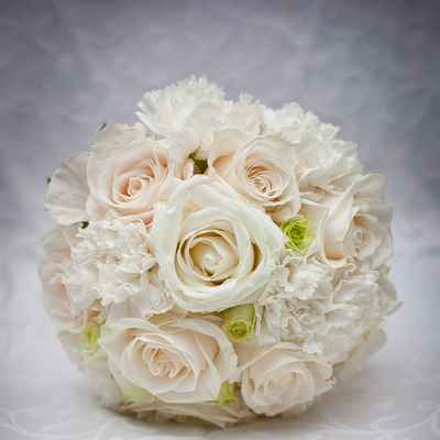 Ivory carnation wedding bouquet