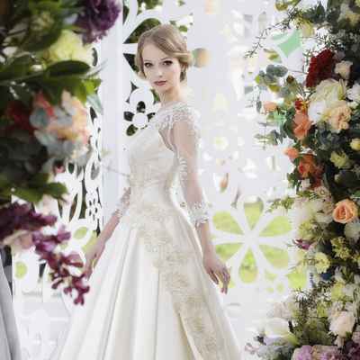 Ivory closed wedding dresses