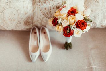 Yellow rose wedding bouquet