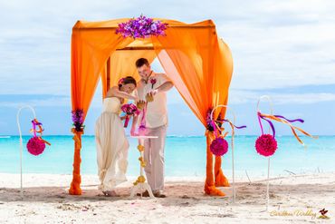 Beach pink real weddings