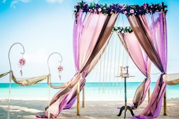 Beach brown wedding ceremony decor