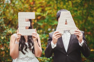Ivory wedding signs