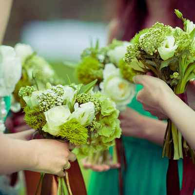 Green tulip wedding bouquet