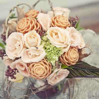 Brown eustoma wedding bouquet