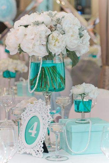 Breakfast at tiffany's white wedding signs