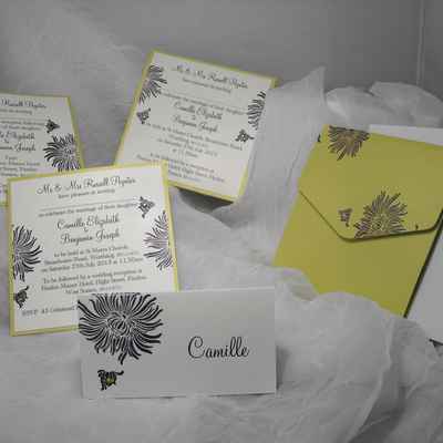 Yellow wedding invitations