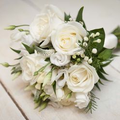 White rose wedding bouquet