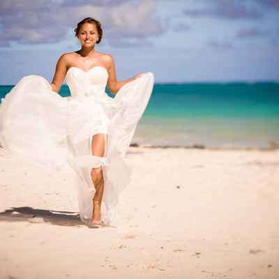 Beach white short wedding dresses