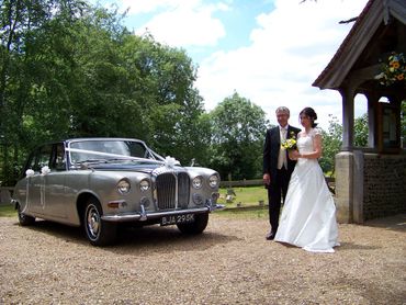 Vintage grey wedding transport