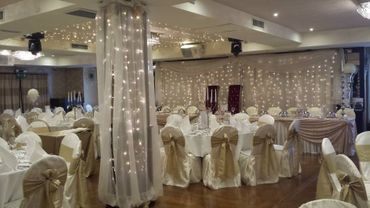 Ivory wedding reception decor