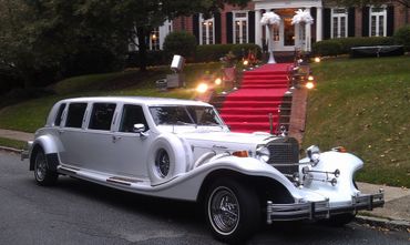 Vintage white wedding transport