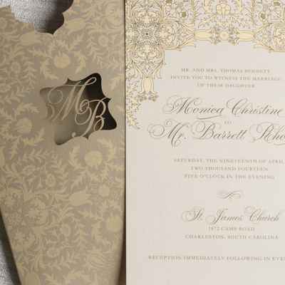 Gold wedding invitations