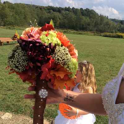 Orange alternative wedding bouquet