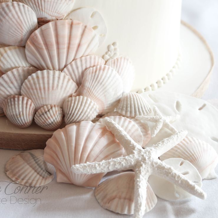 Maureen & Richard's Wedding : Sea Shell Cascade Cake