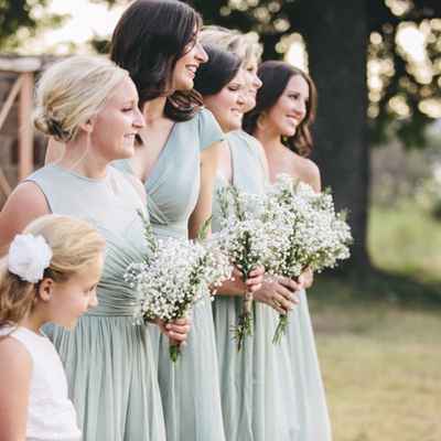 Blue bridesmaids
